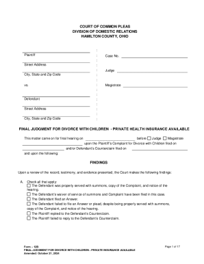 Final Judgment for Divorce with Children