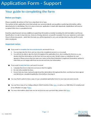 Support Application Form