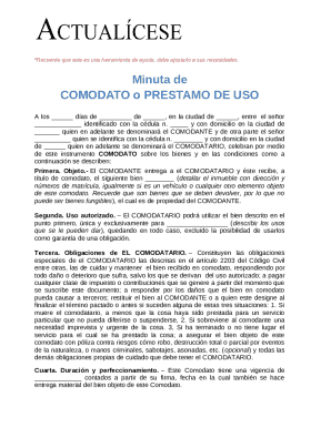 Comodato Loan Agreement Template