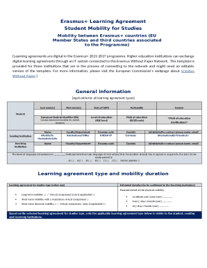 Erasmus+ Learning Agreement
