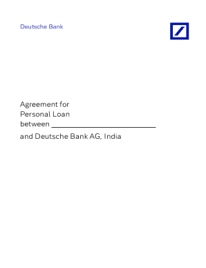 Deutsche Bank Personal Loan Agreement