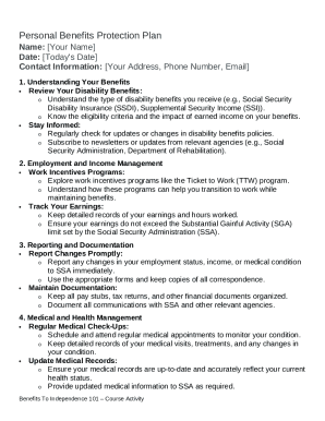 Personal Benefits Protection Plan