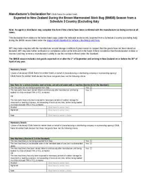 Manufacturer’s Declaration for BMSB Season