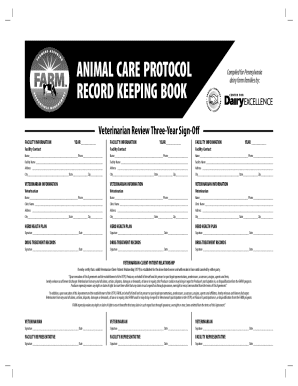 Animal Care Record Keeping Book