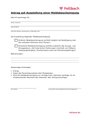 Application for Residence Certificate