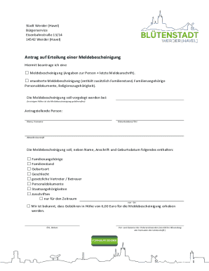 German Residency Registration Form