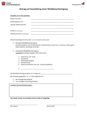 German Residency Certificate Application