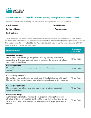 Molina Healthcare ADA Compliance Survey