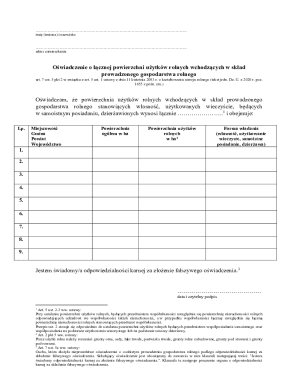 Polish Agricultural Land Declaration Form