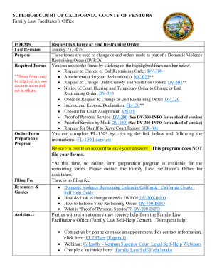 California Restraining Order Modification Form