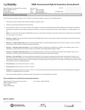 Accrual and Hybrid Inventory Amendment Form