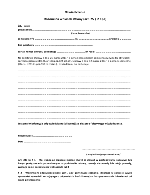 Polish Affidavit Form