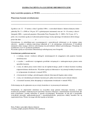 Orthodontic Treatment Consent Form