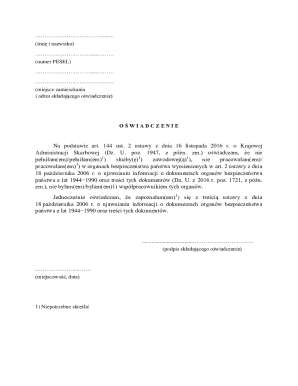 Polish Security Service Declaration