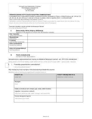Poland Housing Cost Declaration