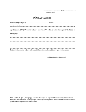 Affidavit Form