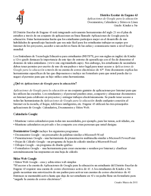 Eugene 4J Google Apps Permission Form