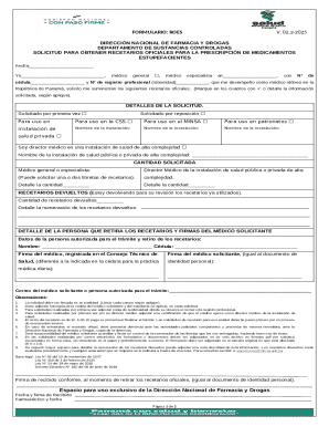 Panama Prescription Pad Request Form