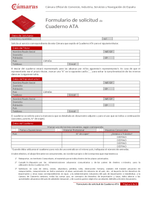 Cuaderno ATA Application Form