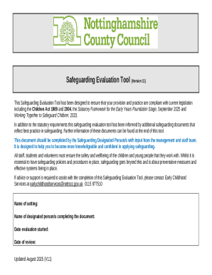 Safeguarding Evaluation Tool