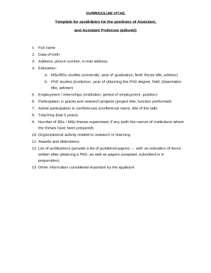 Curriculum Vitae Template