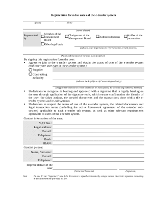 E-Tender System Registration Form