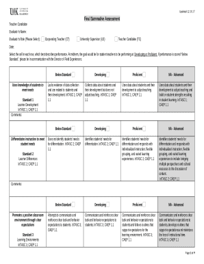 Teacher Candidate Final Summative Assessment Form