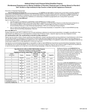 National School Lunch Program Application