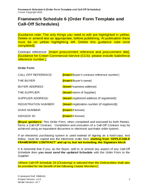 UK Framework Schedule 6 Order Form Template