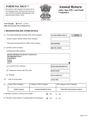 MGT-7 Annual Return Form