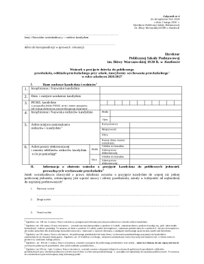 Polish Kindergarten Admission Application Form