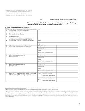 Application for Preschool Admission