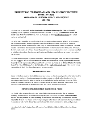 Florida Affidavit of Diligent Search and Inquiry