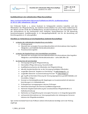 Checklist for Quality Assessment in Full-Time and Short-Term Care