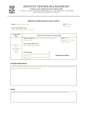 Absensi Pembicaraan Tugas Akhir
