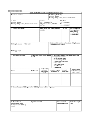 European Union Catch Certificate