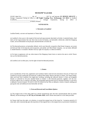 Tenant’s Lease Agreement