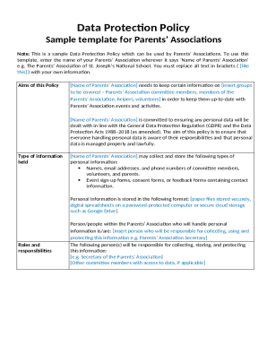Parents’ Association Data Protection Policy