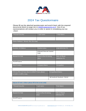 2024 US Tax Questionnaire