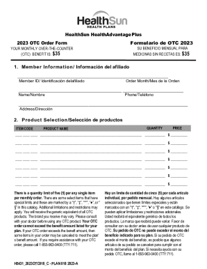 HealthSun OTC Order Form