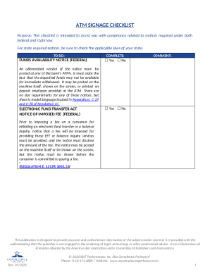 ATM Signage Compliance Checklist