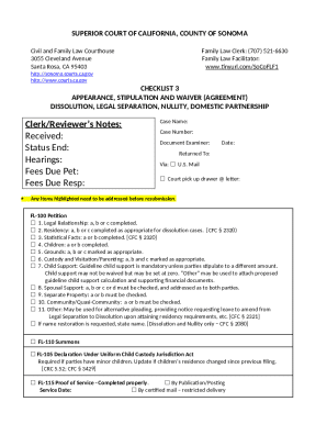 California Family Law Checklist 3