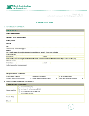 Polish Business Loan Application Form