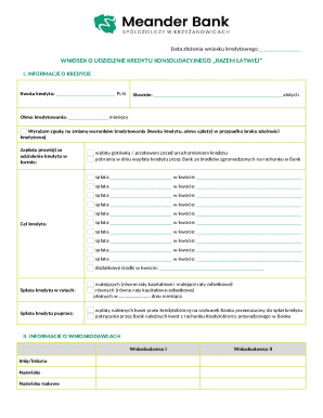 Polish Loan Consolidation Application Form