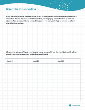Scientific Observation Form