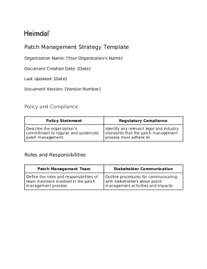 Patch Management Strategy Template
