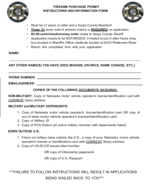 Firearm Purchase Permit Application