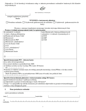 Bank Payment Instrument Request Form