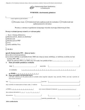 Bank Payment Card Application Form