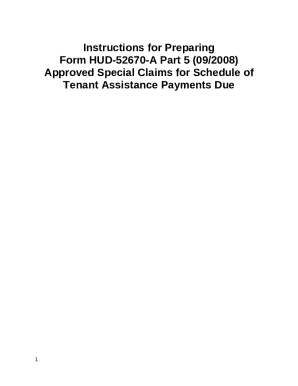 HUD-52670-A Part 5 Special Claims Form